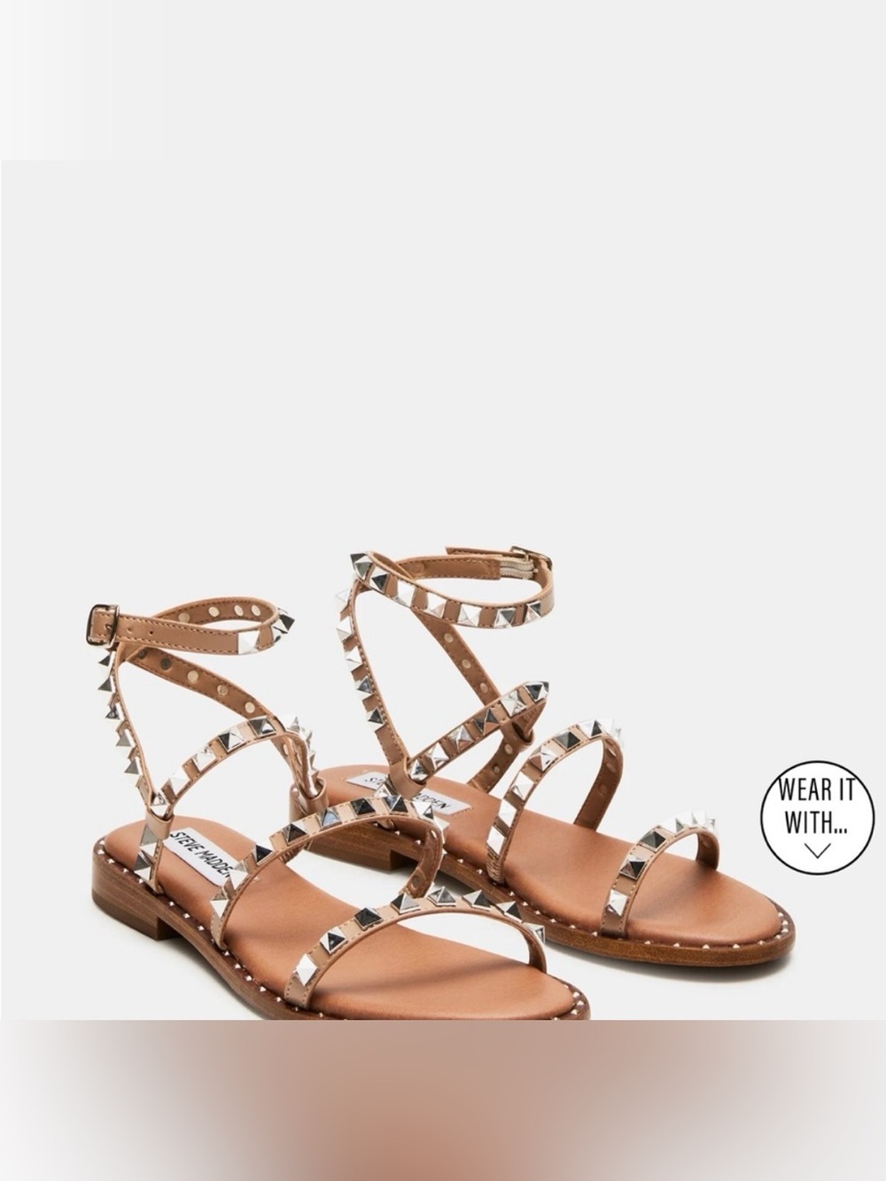 Steve Madden Tan Studded Strappy Gladiator Sandals